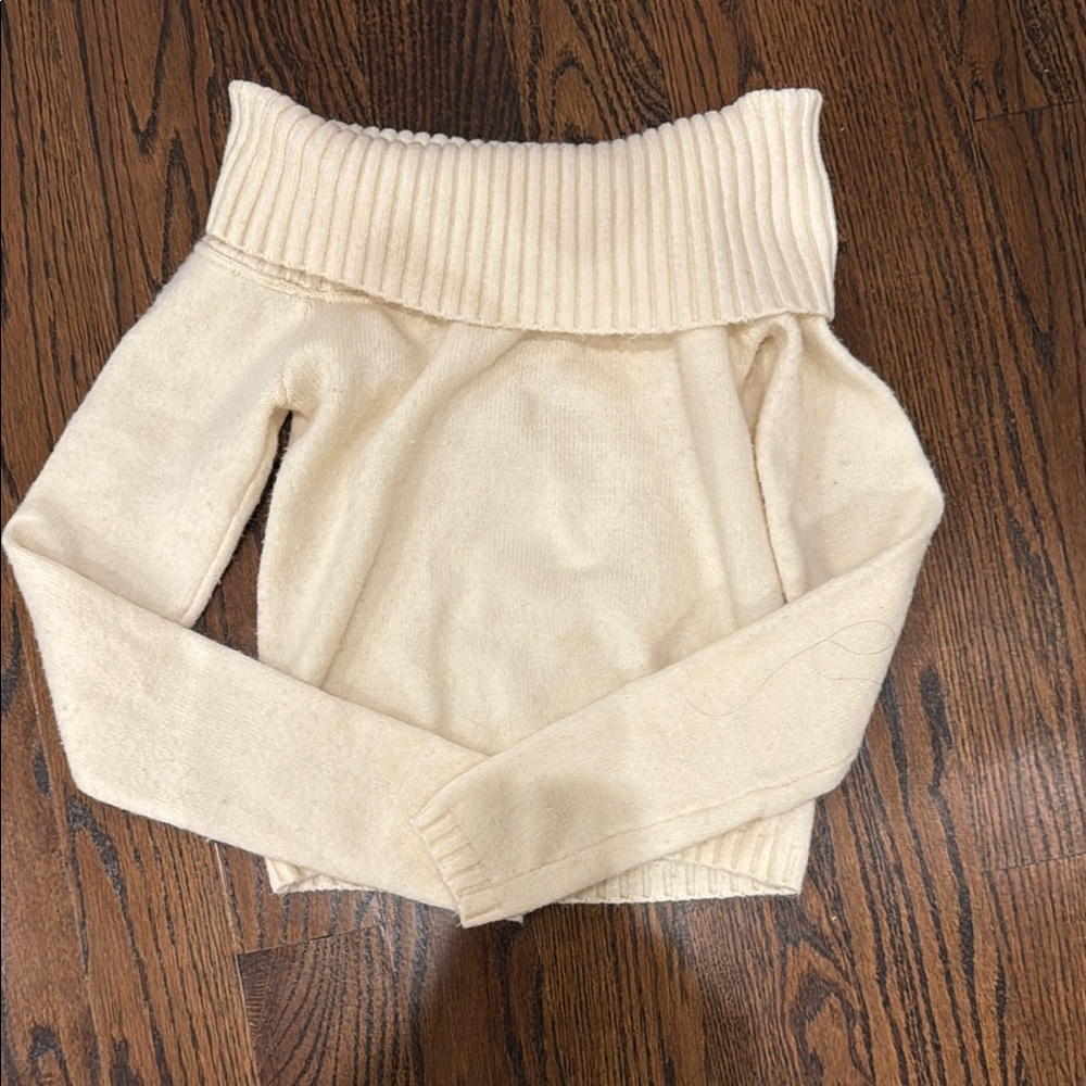 Edikted Cream Off-Shoulder Sweater